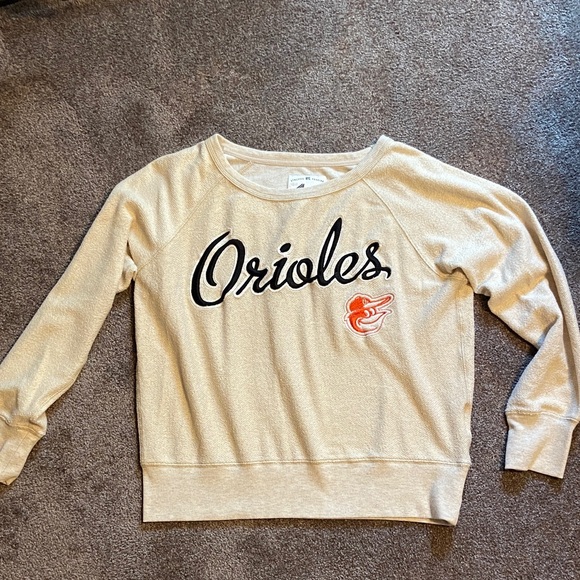 4her by Carl Banks Baltimore Orioles Women’s Cream Sweatshirt Size Large - Picture 1 of 11